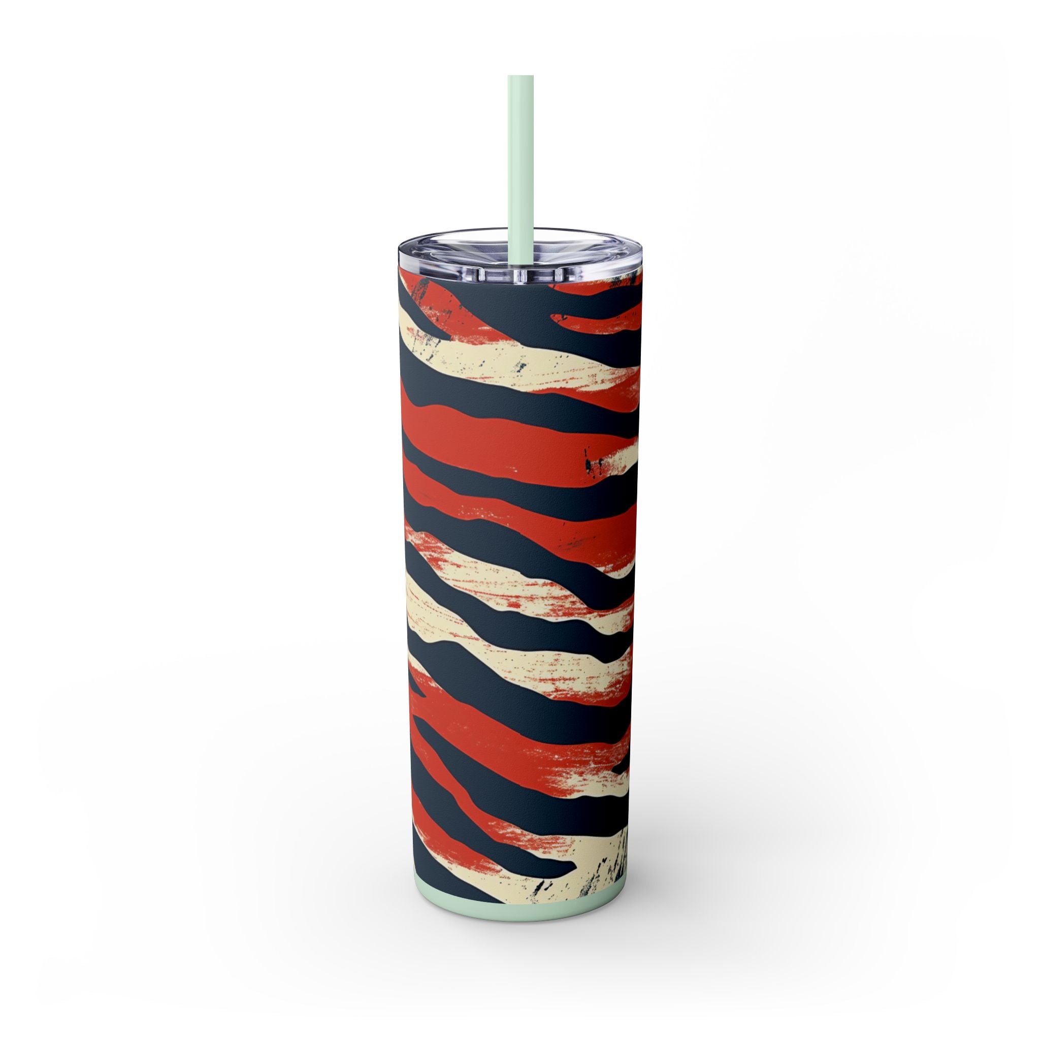 Capricious Tiger Wave Skinny Tumbler with Straw, 20oz, Artsulli - Art is Long, Life is Short, Mug, , , , , , , 