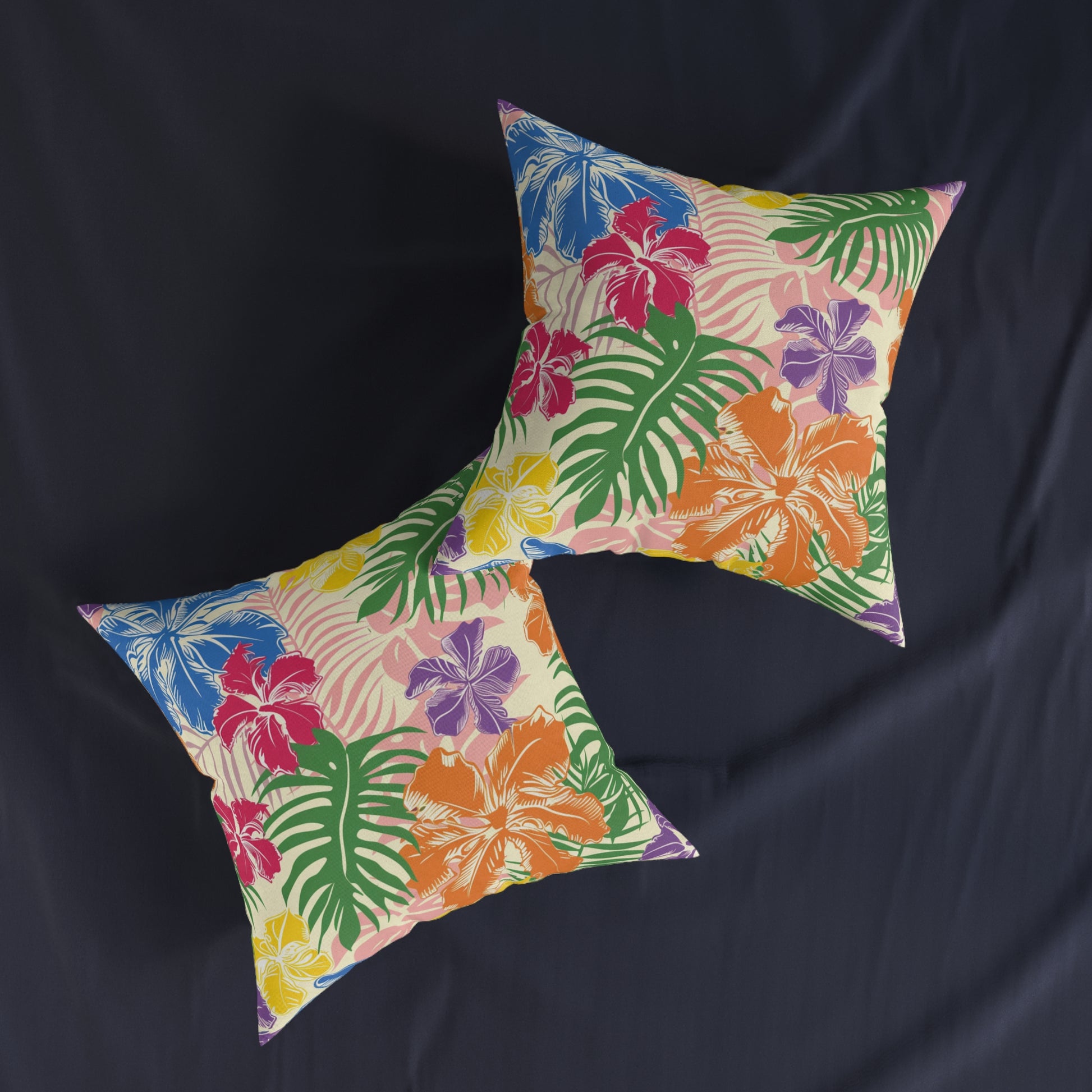 Blooming Tropical Flowers Square Pillow, Artsulli - Art is Long, Life is Short, Home Decor, , , , , , , 