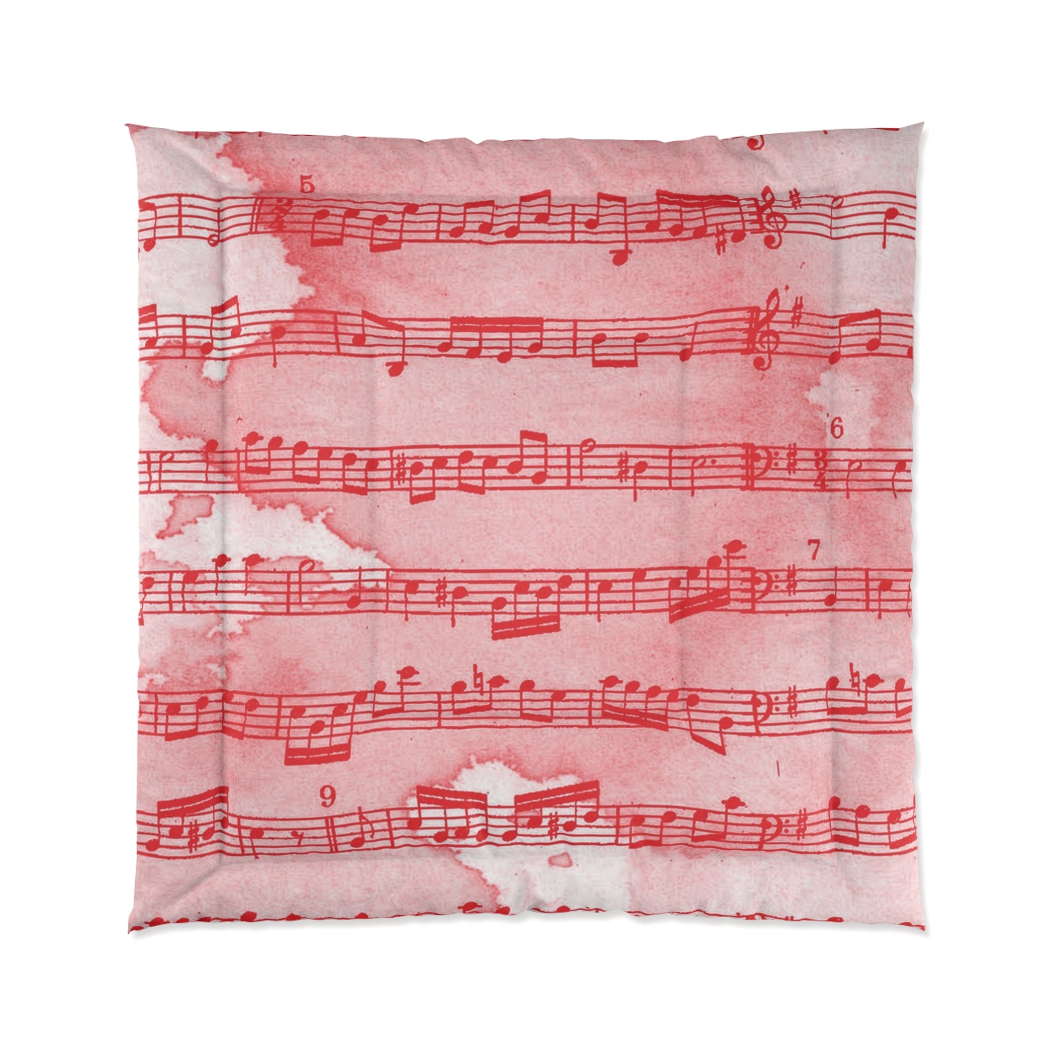 Drip Spill Type Beat Sheet Music Red Comforter, Artsulli - Art is Long, Life is Short, Home Decor, Size, 88" × 88", , , , , 12440873229115268119