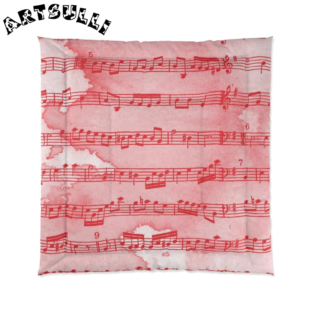 JAKKOUTTHEBXX Red Music Note Cozy Blanket with Premium Illustrations Printed 2025