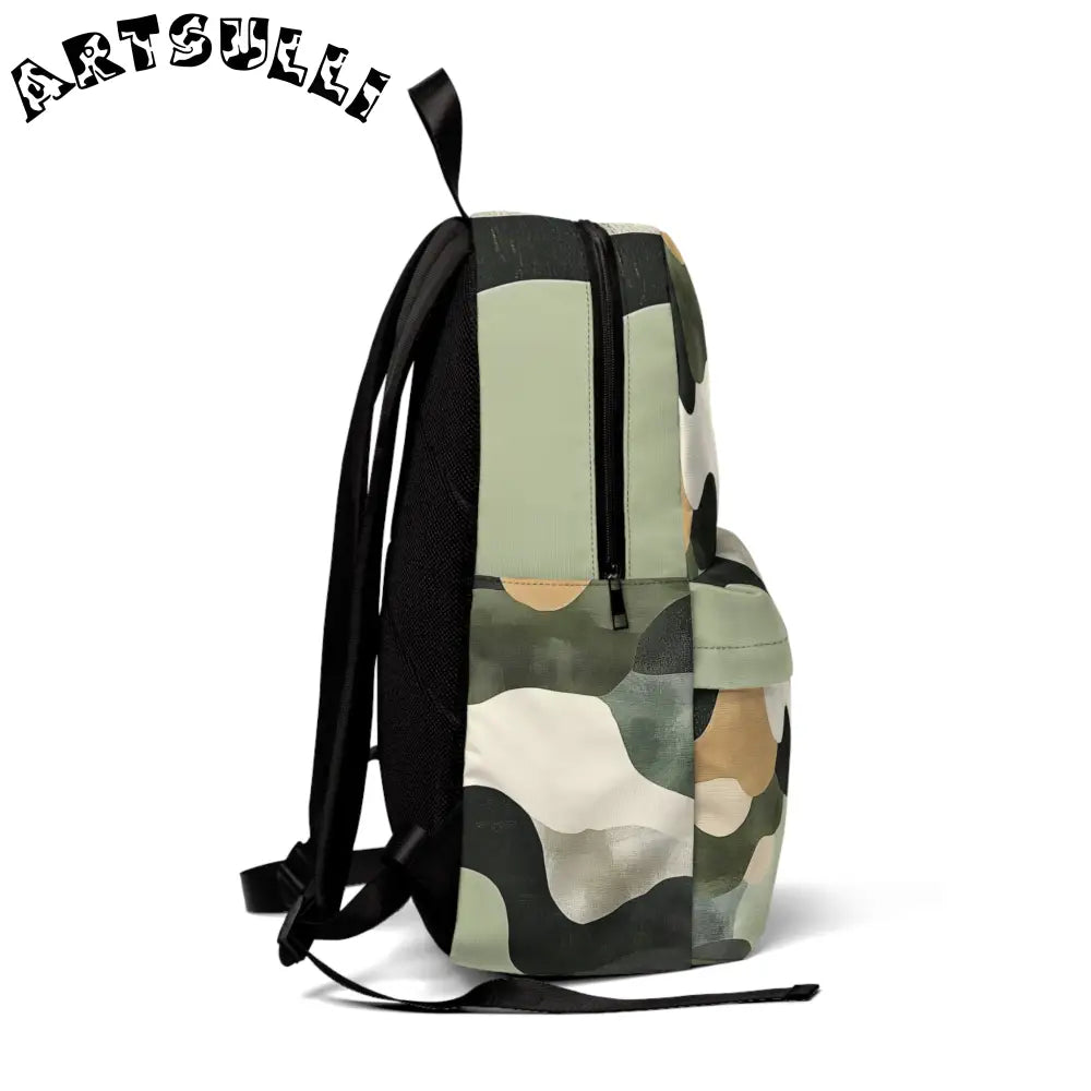 JAKKOUTTHEBXX Camouflage Backpack with Top Handle and Front Zipper