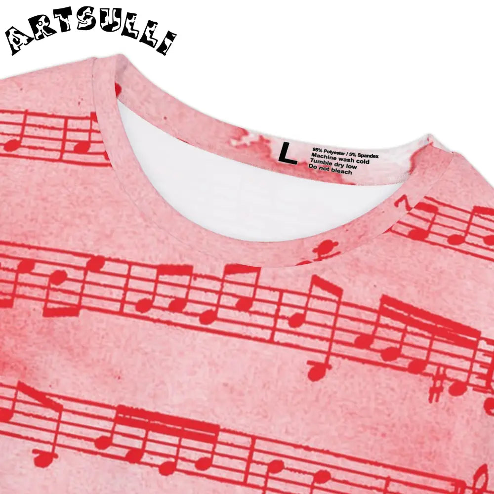 JAKKOUTTHEBXX Pink Musical Notation T-Shirt 2025