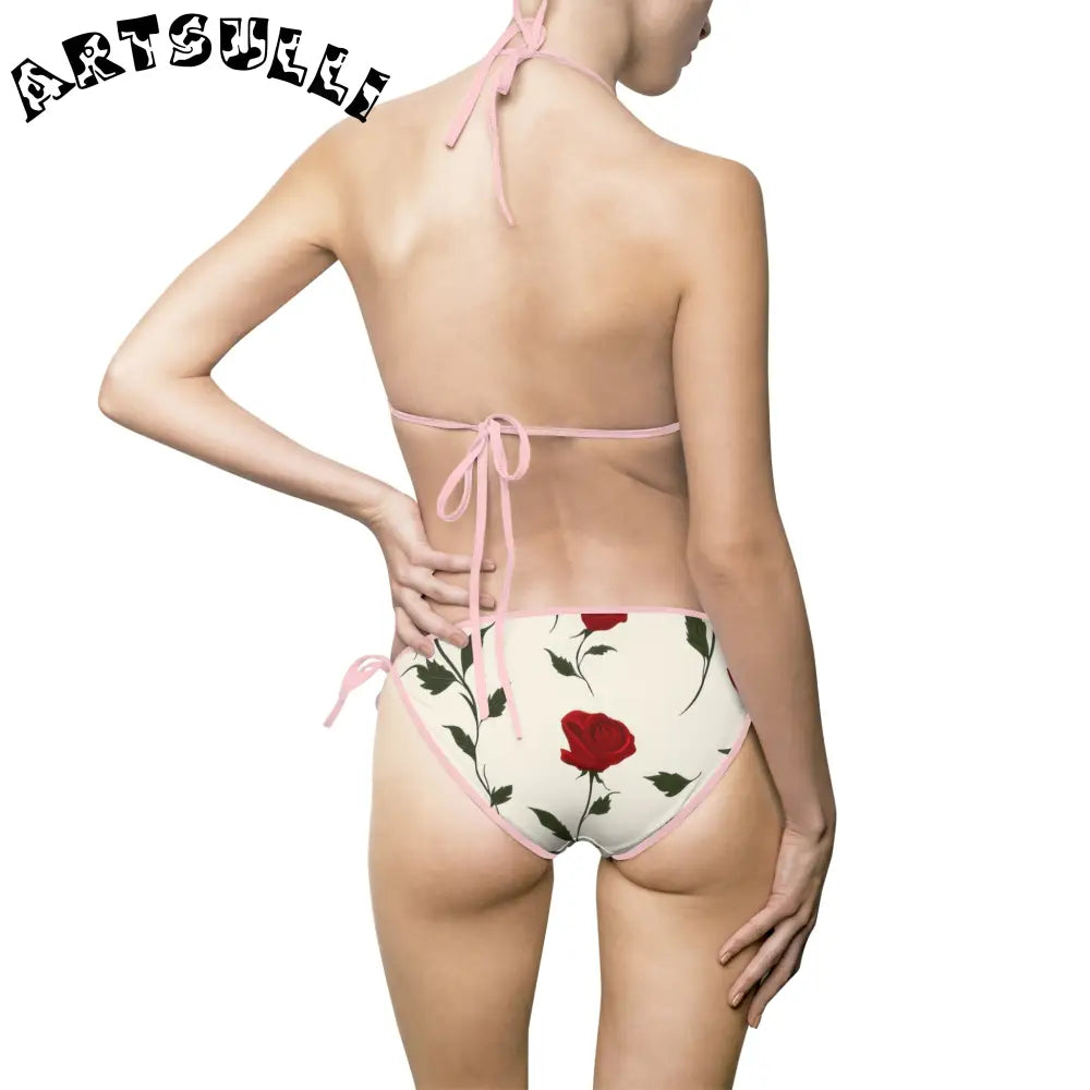 JAKKOUTTHEBXX Red Roses Women’s Bikini Swimsuit (AOP) JAKKOUTTHEBXX