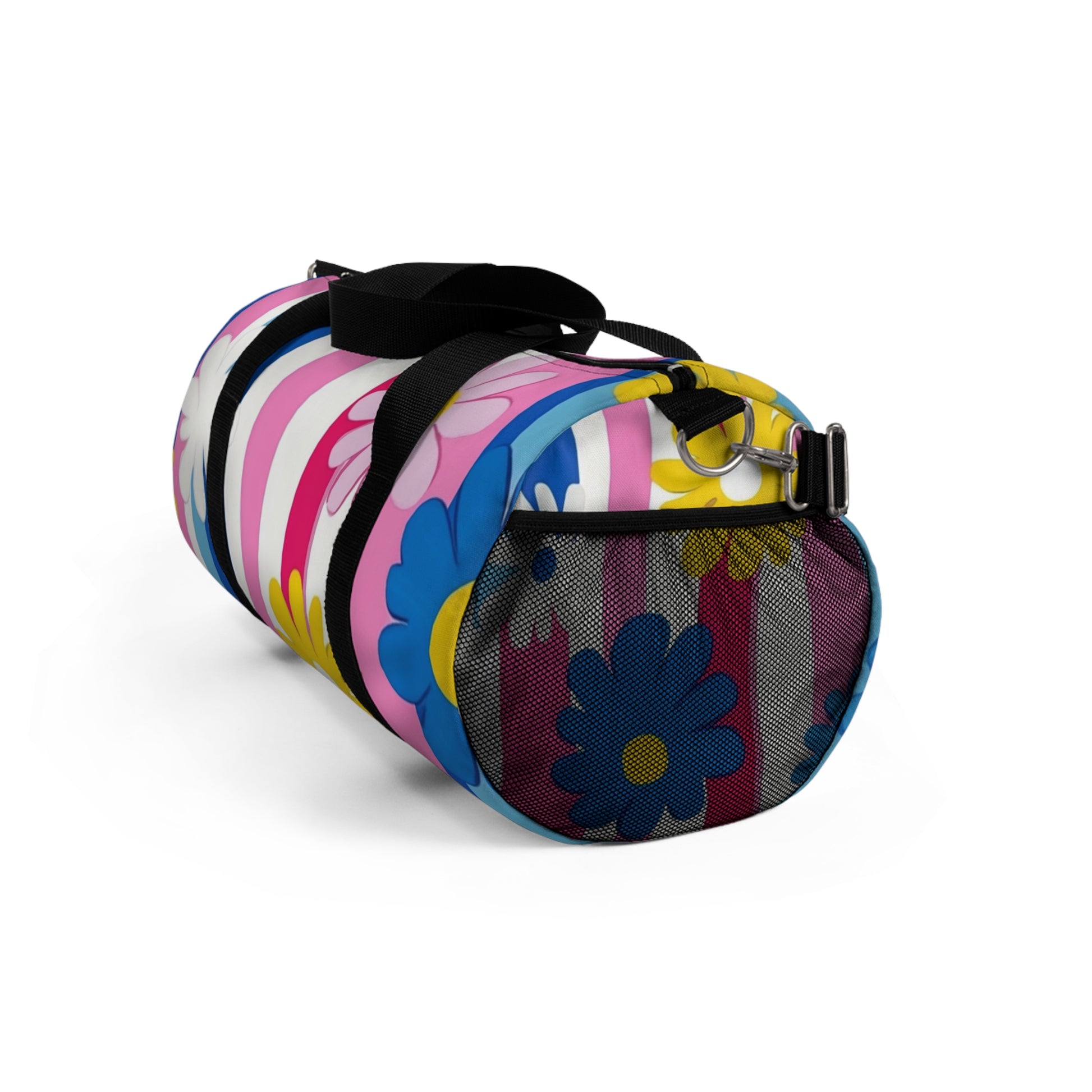 Flowers x Stripes II Multi-Color Duffel Bag, Artsulli - Art is Long, Life is Short, Bags, , , , , , , 