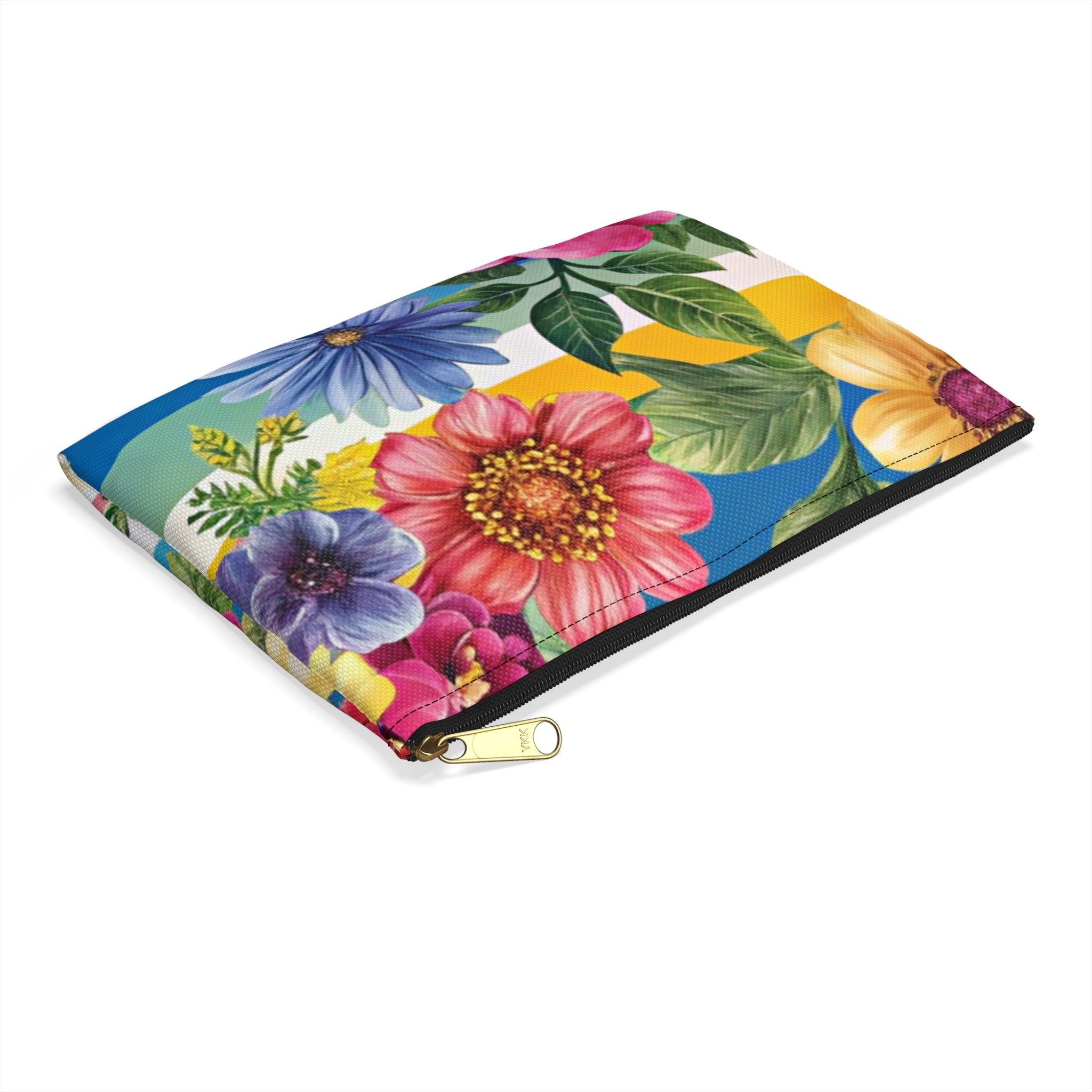 Floral Stripe 4K Accessory Pouch, Artsulli - Art is Long, Life is Short, Bags, , , , , , , 