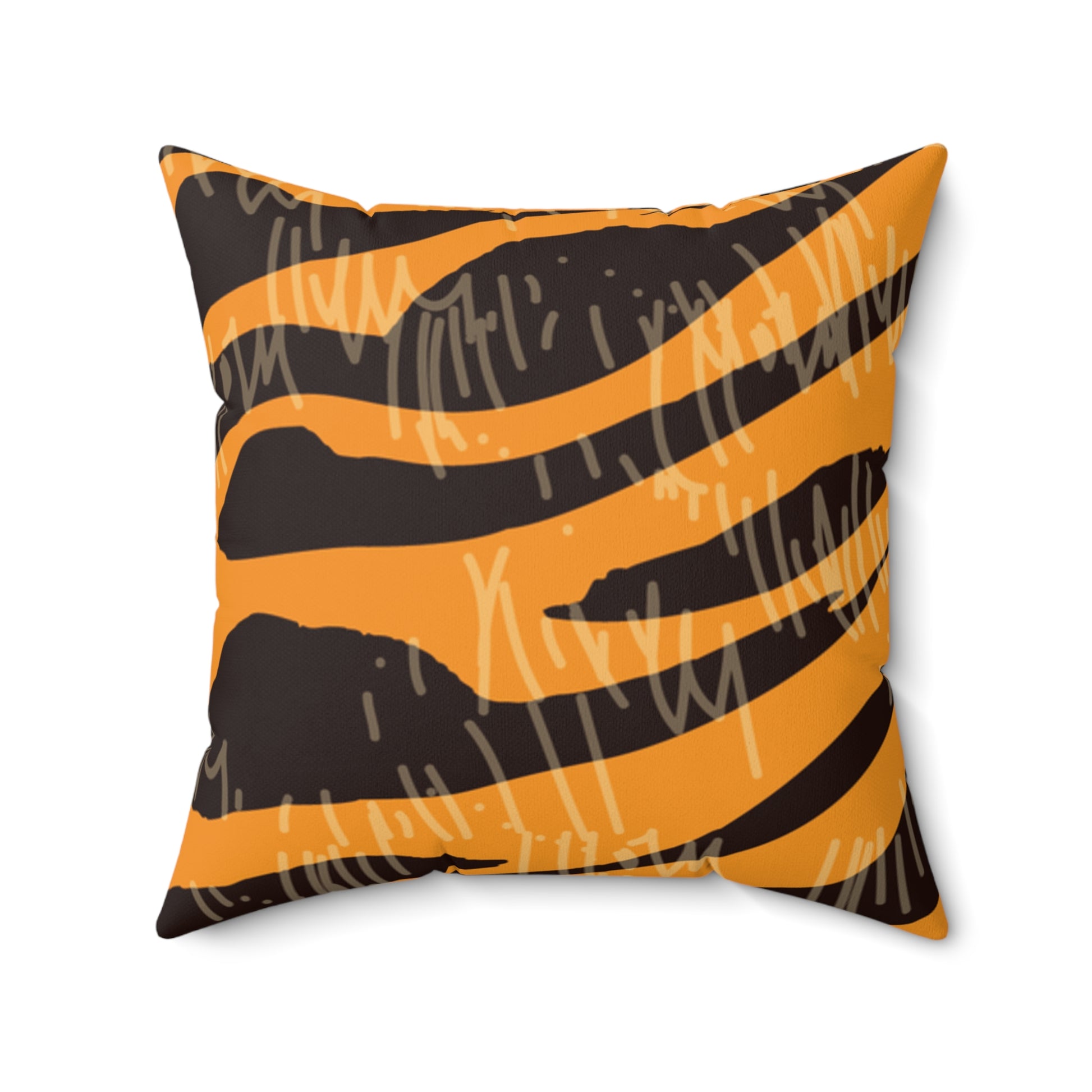 Tiger Scratches Orange & Black Faux Suede Square Pillow, Artsulli - Art is Long, Life is Short, Home Decor, , , , , , , 
