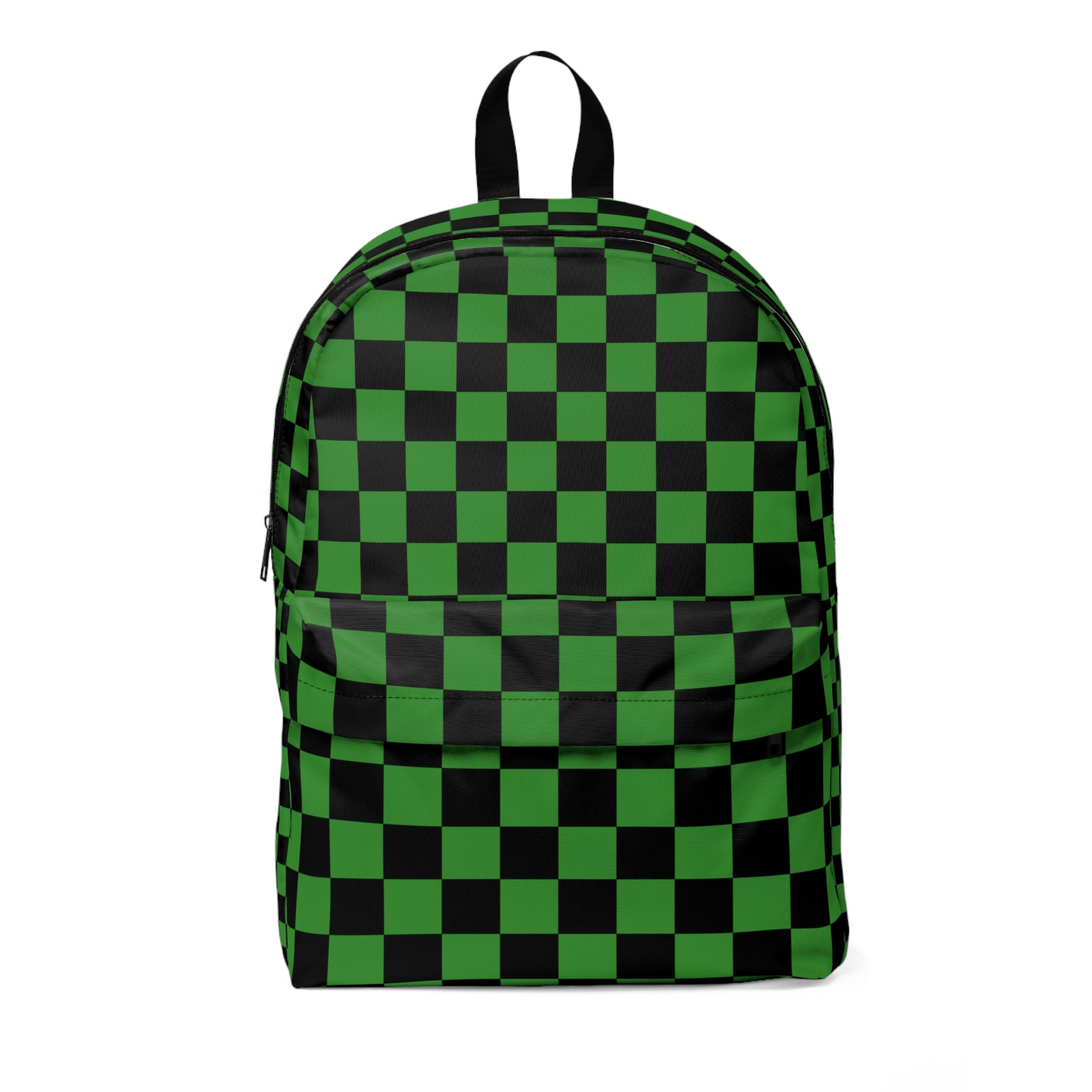 Checkerboard Green and Black Unisex Classic Backpack, Artsulli - Art is Long, Life is Short, Bags, Size, One size, , , , , 70401963842489155561