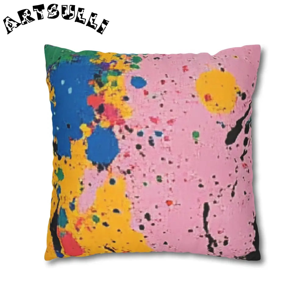 JAKKOUTTHEBXX The Colors Of Paint Splatter Spun Polyester Square