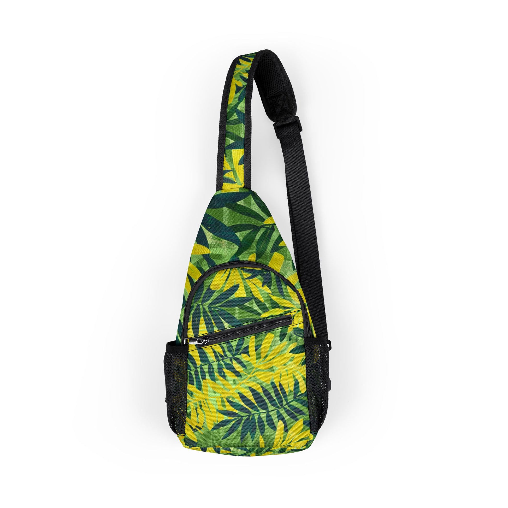Green Leaf x Yellow Leaf x Tropical x Jungle Chest Bag (AOP), Artsulli - Art is Long, Life is Short, Bags, Size, One size, , , , , 19063150987510910118