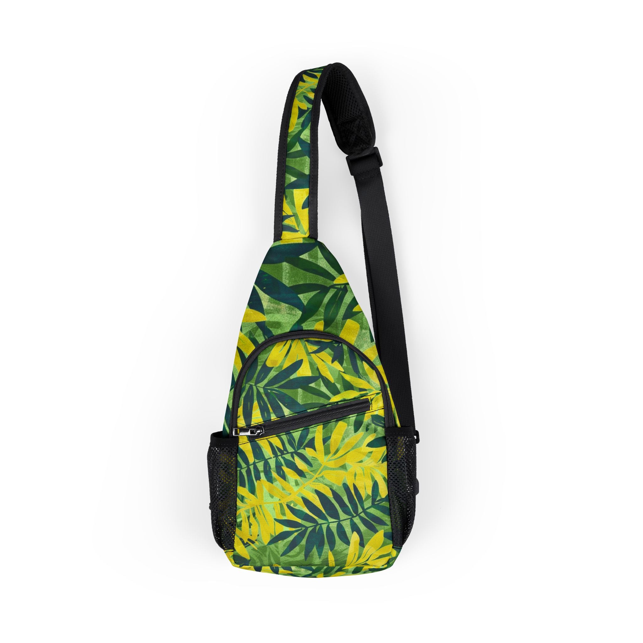 Green Leaf x Yellow Leaf x Tropical x Jungle Chest Bag (AOP), Artsulli - Art is Long, Life is Short, Bags, Size, One size, , , , , 19063150987510910118