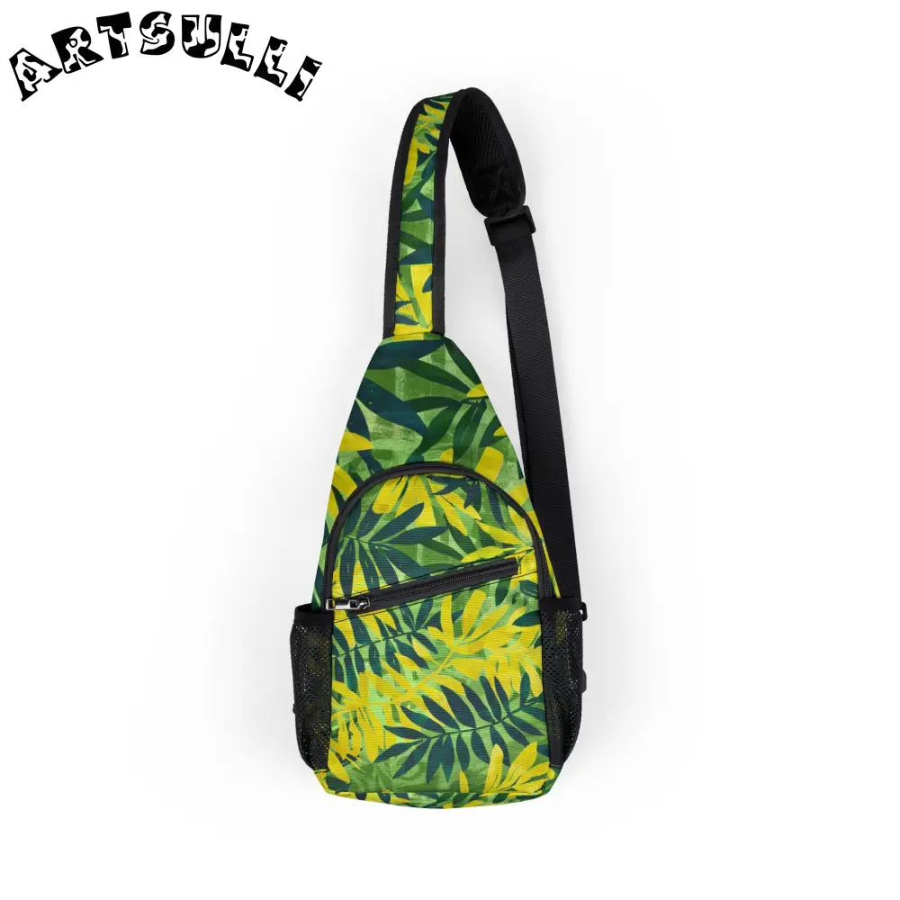 JAKKOUTTHEBXX Tropical Leaf Print Chest Bag JAKKOUTTHEBXX Artsulli
