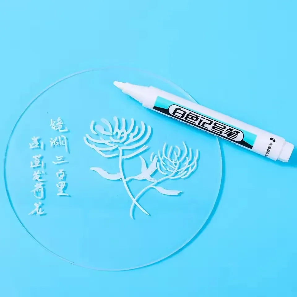 Buy The Best By Artsulli - Art is Long Life Short - 0.7/1.0/2.5MM White Permanent Marker Pens Markers Paint Pen For Wood Plastic Leather