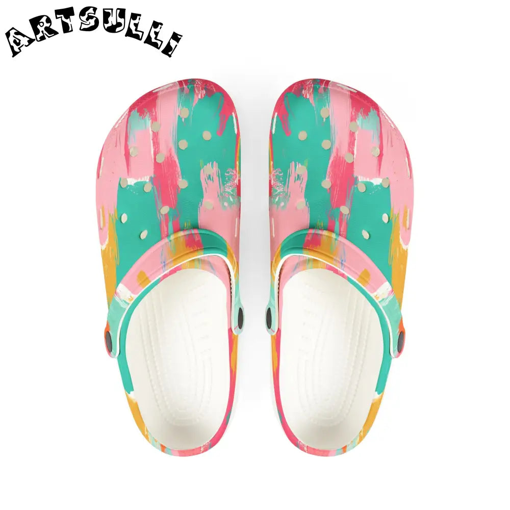 JAKKOUTTHEBXX Preppy Pixel Bloom EVA Foam Rubber Shoes (AOP)