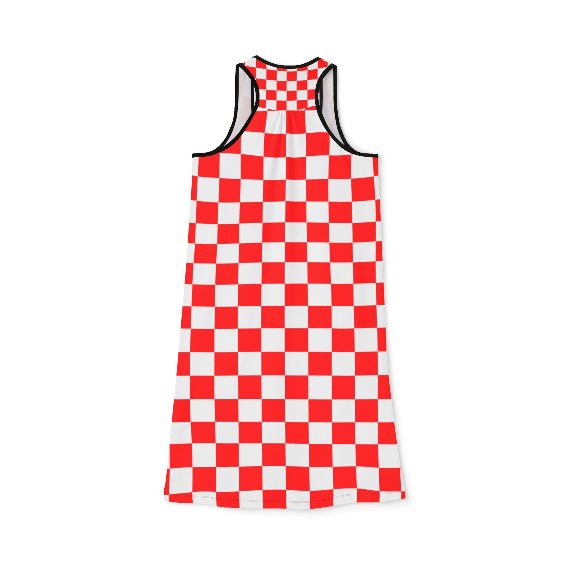 Checkerboard Red and White Women's Racerback Dress (AOP), Artsulli - Art is Long, Life is Short, Tank Top, , , , , , , 