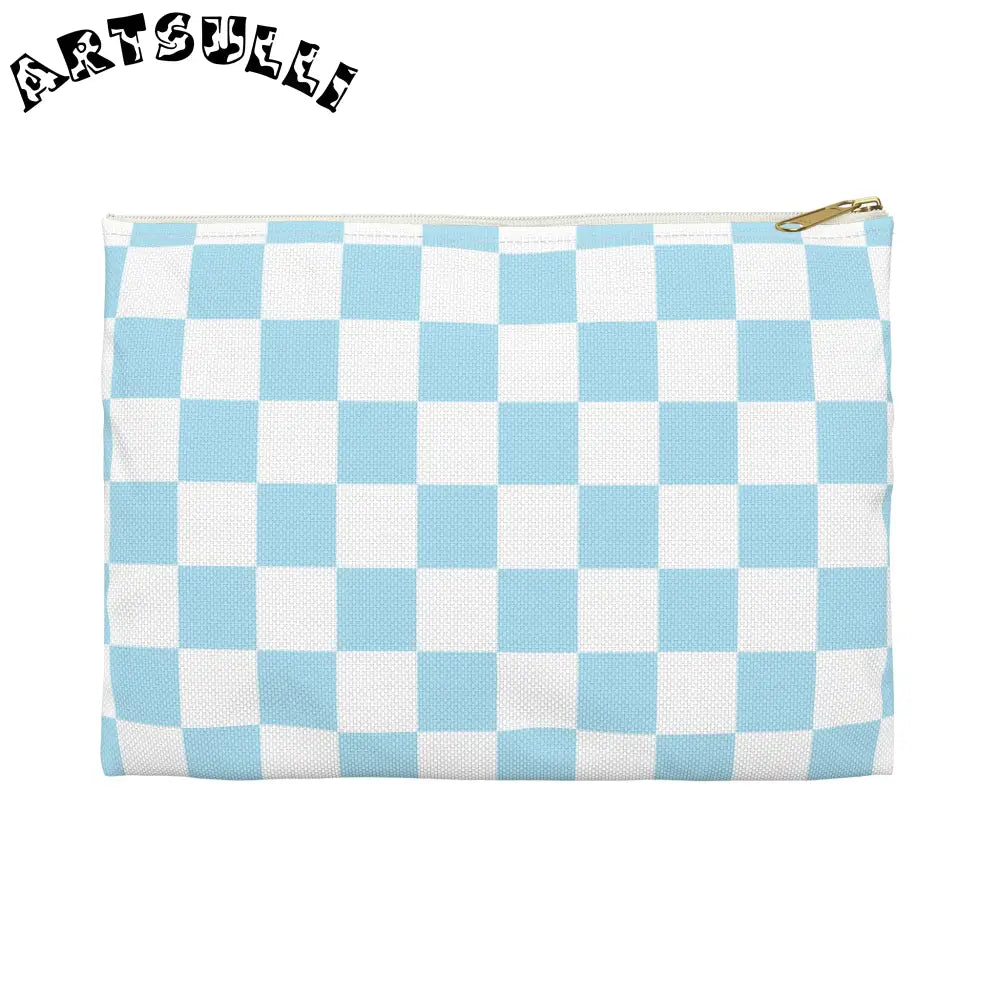 JAKKOUTTHEBXX Checkerboard Sky Blue Accessory Pouch JAKKOUTTHEBXX