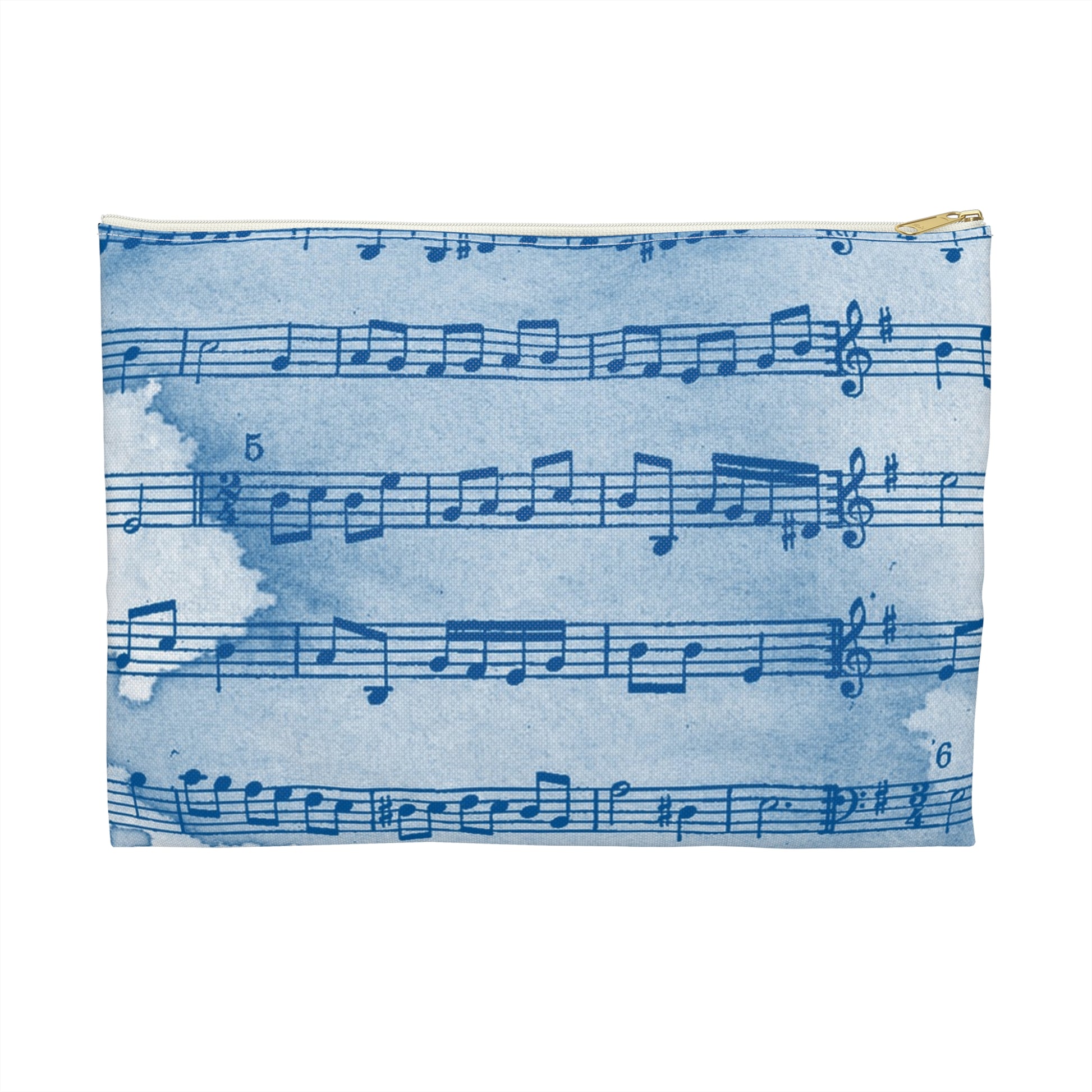 Drip Spill Type Beat Sheet Music Blue Accessory Pouch, Artsulli - Art is Long, Life is Short, Bags, Size, Large, Color, White zipper, , , 25474902121581036889