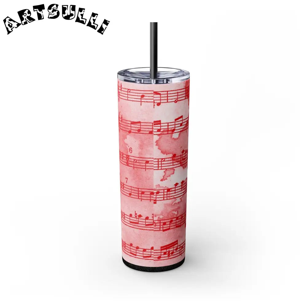 JAKKOUTTHEBXX Pink Musical Note Maars Skinny Tumbler 2025