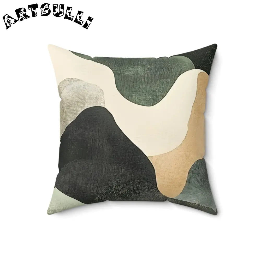 JAKKOUTTHEBXX Abstract Earth Tone Camouflage Pillow JAKKOUTTHEBXX