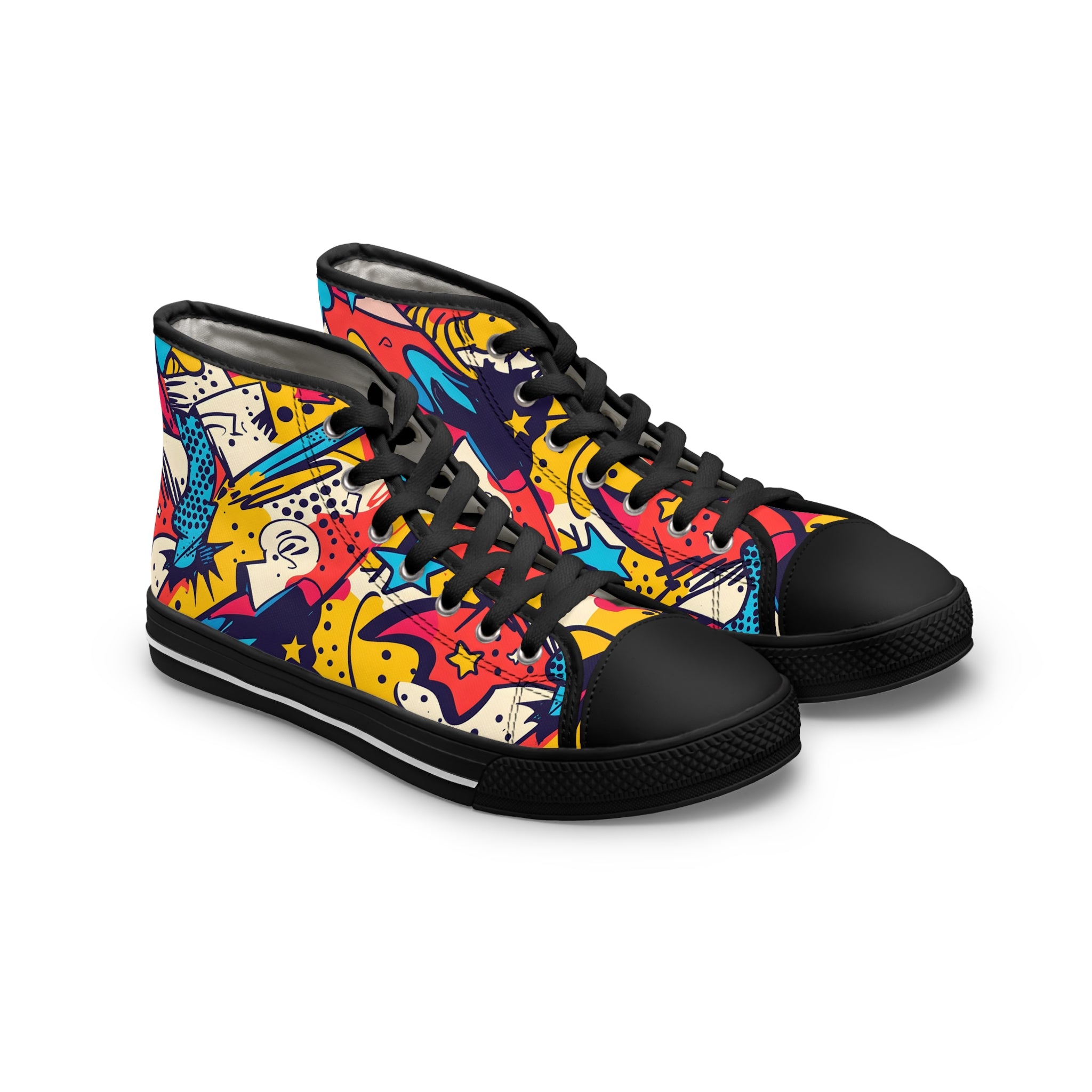 Comic x Pop Art II Women's High Top Sneakers, Artsulli - Art is Long, Life is Short, Shoes, Size, US 5.5, Color, Black sole, , , 57864138243181913681