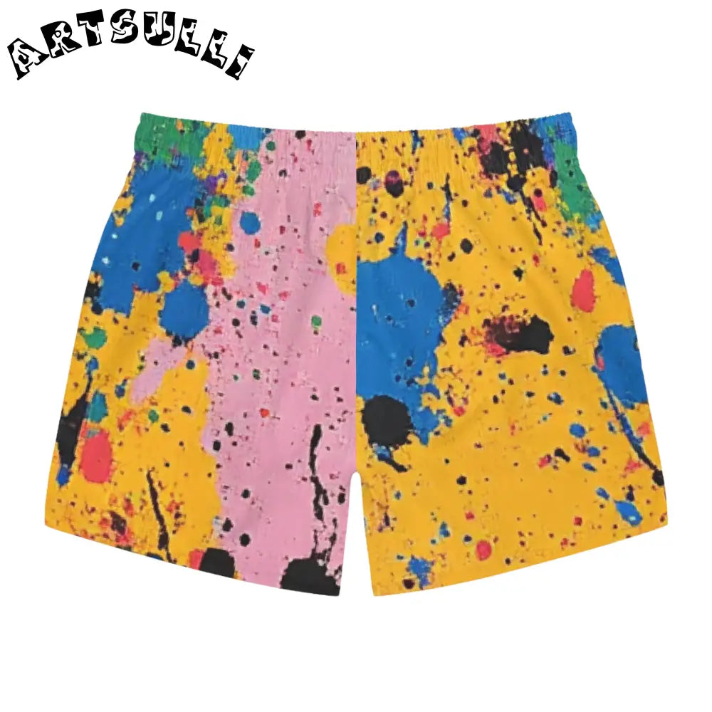 JAKKOUTTHEBXX The Colors Of Paint Splatter Swim Trunks (AOP)