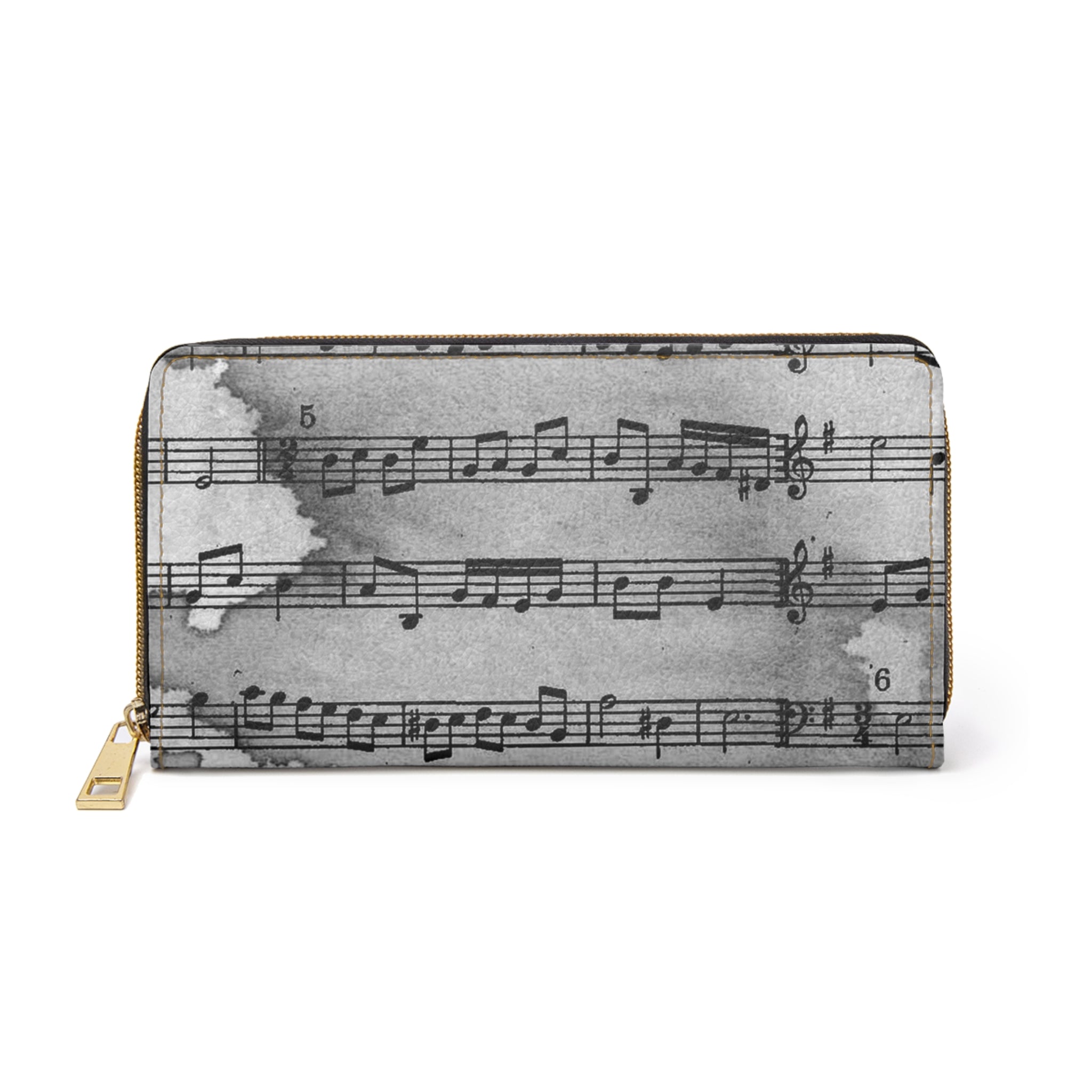 Drip Spill Type Beat Sheet Music Black Zipper Wallet, Artsulli - Art is Long, Life is Short, Accessories, Size, One size, Color, White, , , 27096700664232207202