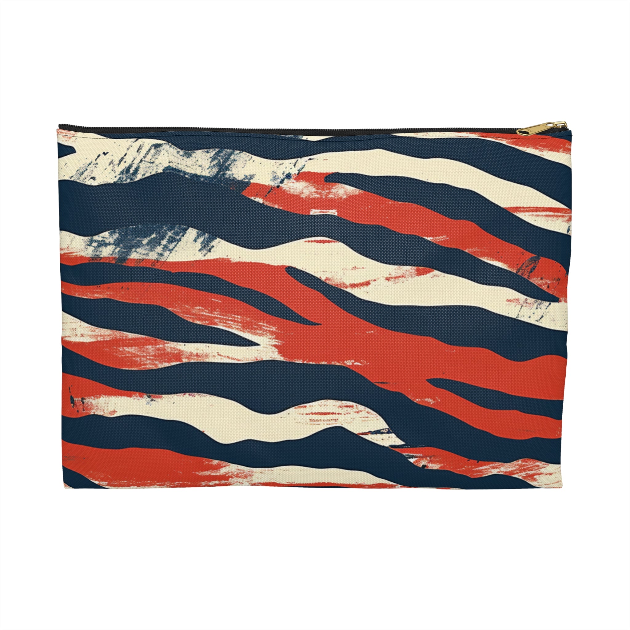 Capricious Tiger Wave Accessory Pouch, Artsulli - Art is Long, Life is Short, Bags, Size, Large, Color, Black zipper, , , 19038855058628
