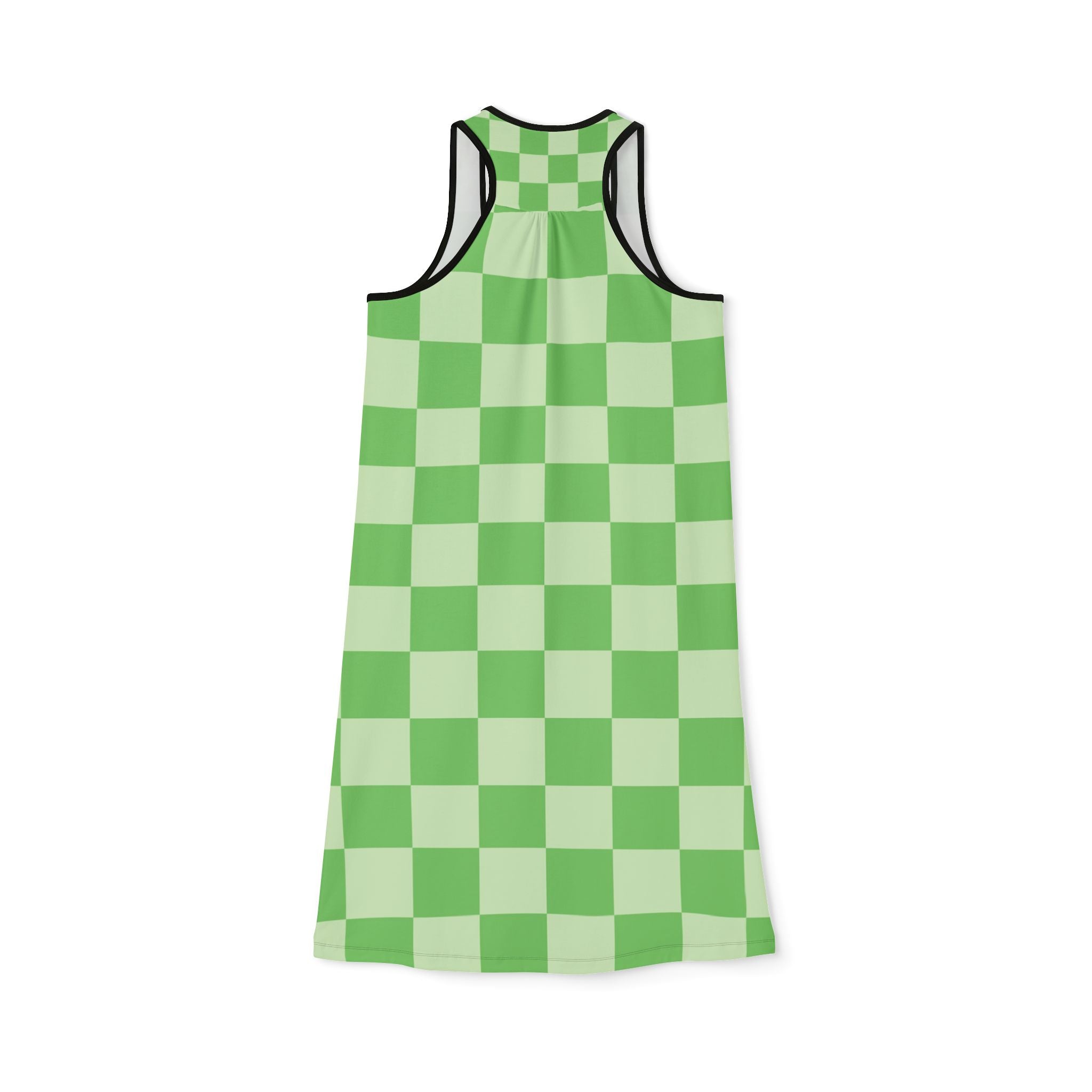 Checkerboard Green Women's Racerback Dress (AOP), Artsulli - Art is Long, Life is Short, Tank Top, , , , , , , 