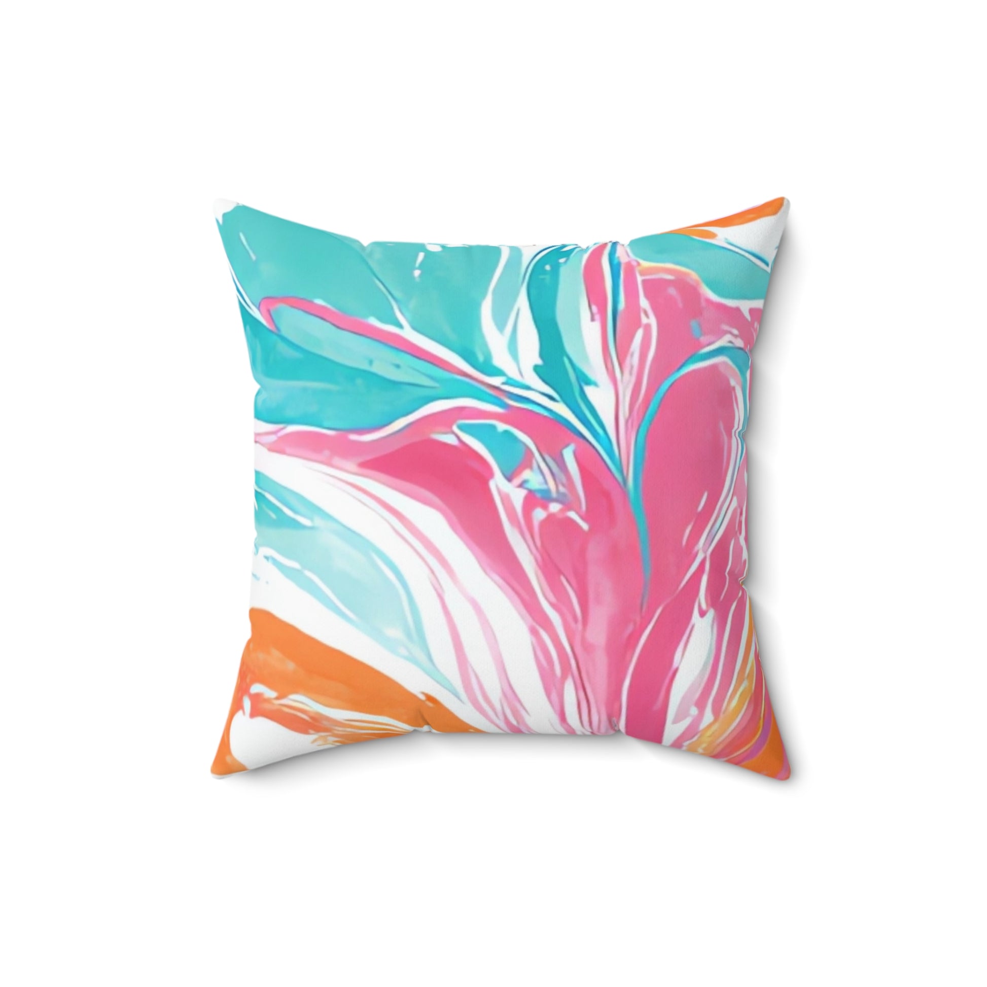 Liquid Pastel Spill Multi-Color Spun Polyester Square Pillow, Artsulli - Art is Long, Life is Short, Home Decor, Size, 16" × 16", , , , , 23596597926263238119