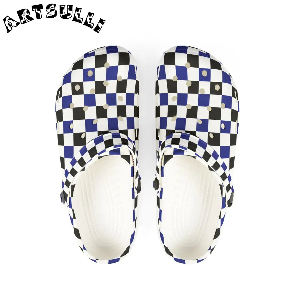 JAKKOUTTHEBXX Checkerboard Blue White and Black EVA Foam Rubber