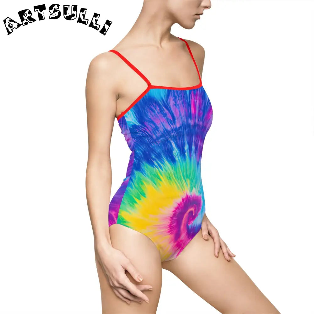 JAKKOUTTHEBXX Tie-Dye Open Back One-Piece Swimsuit 2025