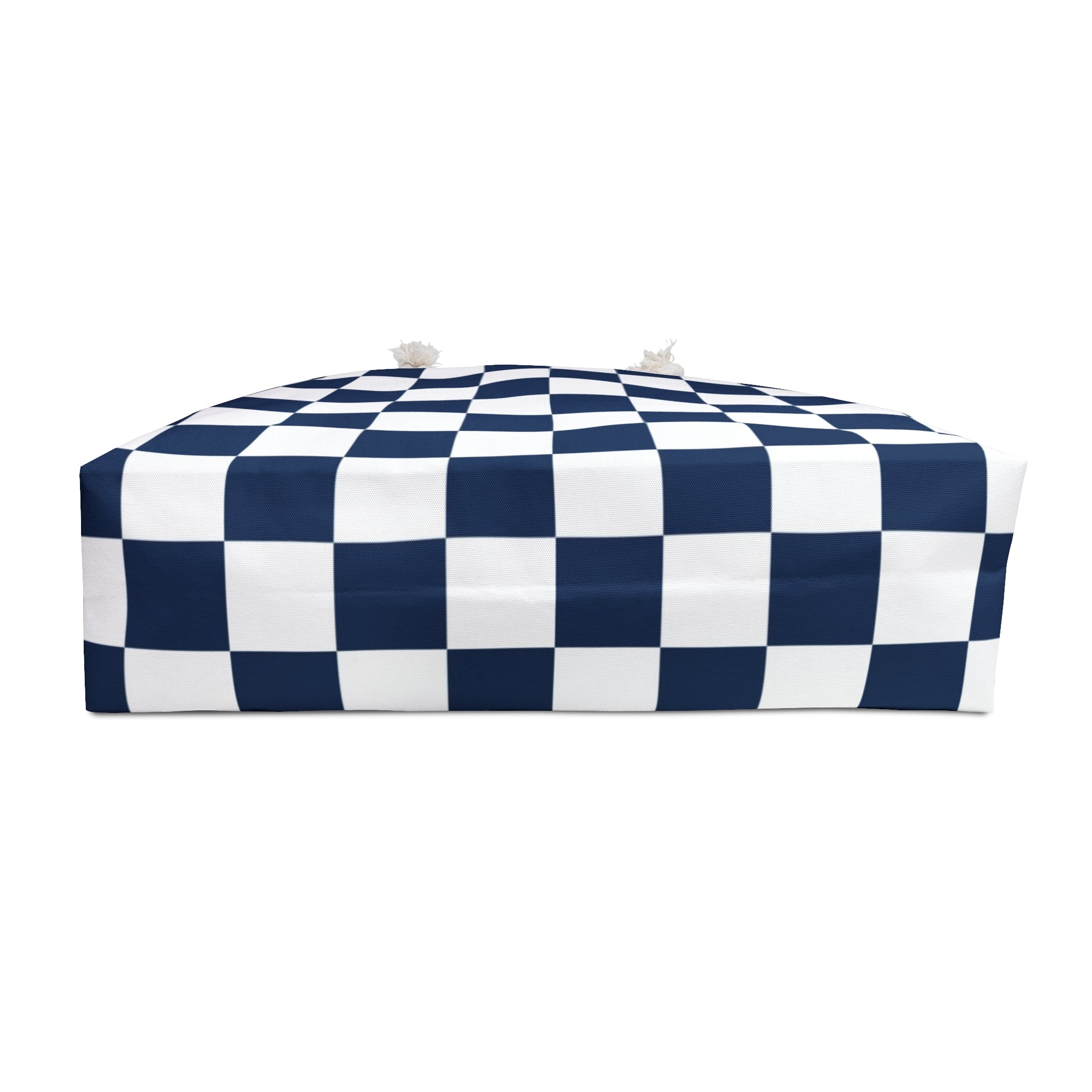 Checkerboard White and Navy Blue Weekender Bag, Artsulli - Art is Long, Life is Short, Bags, , , , , , , 