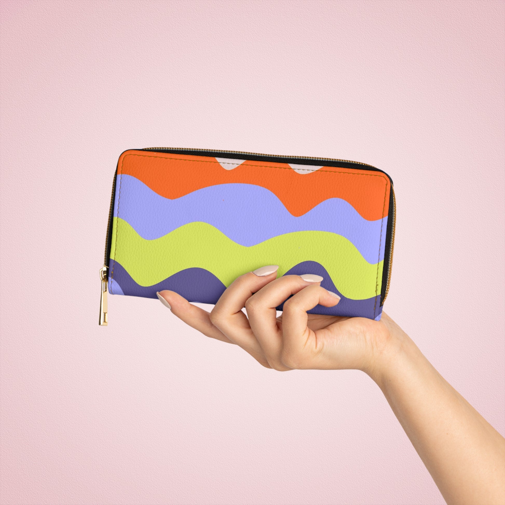 Waves Red and Blue Zipper Wallet, Artsulli - Art is Long, Life is Short, Accessories, , , , , , , 