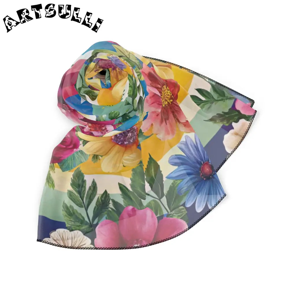JAKKOUTTHEBXX Colorful Floral and Stripe Scarf 2025
