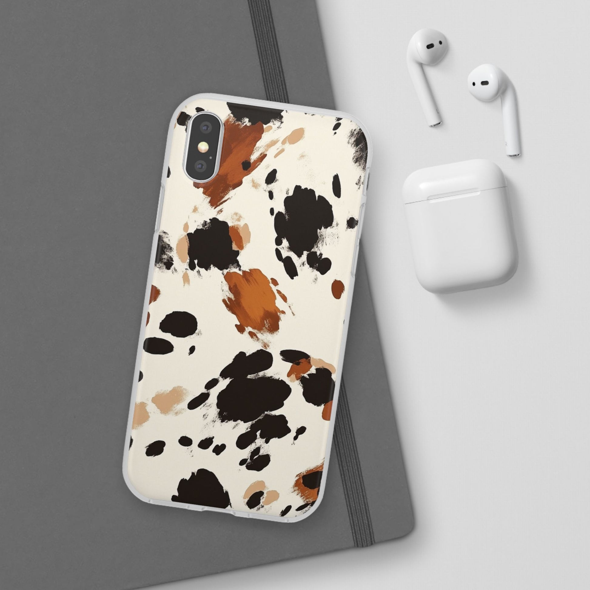 Brown Cow Print Phone Case, Artsulli - Art is Long, Life is Short, Phone Case, , , , , , , 