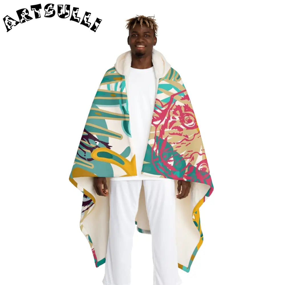 JAKKOUTTHEBXX Tropical Jungle Tigers Brown and Green Hooded Sherpa
