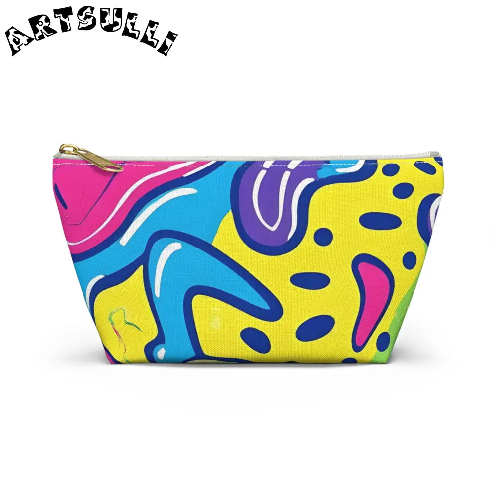 90s Trippy Slime Accessory Pouch w T-bottom, Artsulli - Art is Long, Life is Short, Bags, Size, Small, Color, White zipper, , , 18121394429187245872