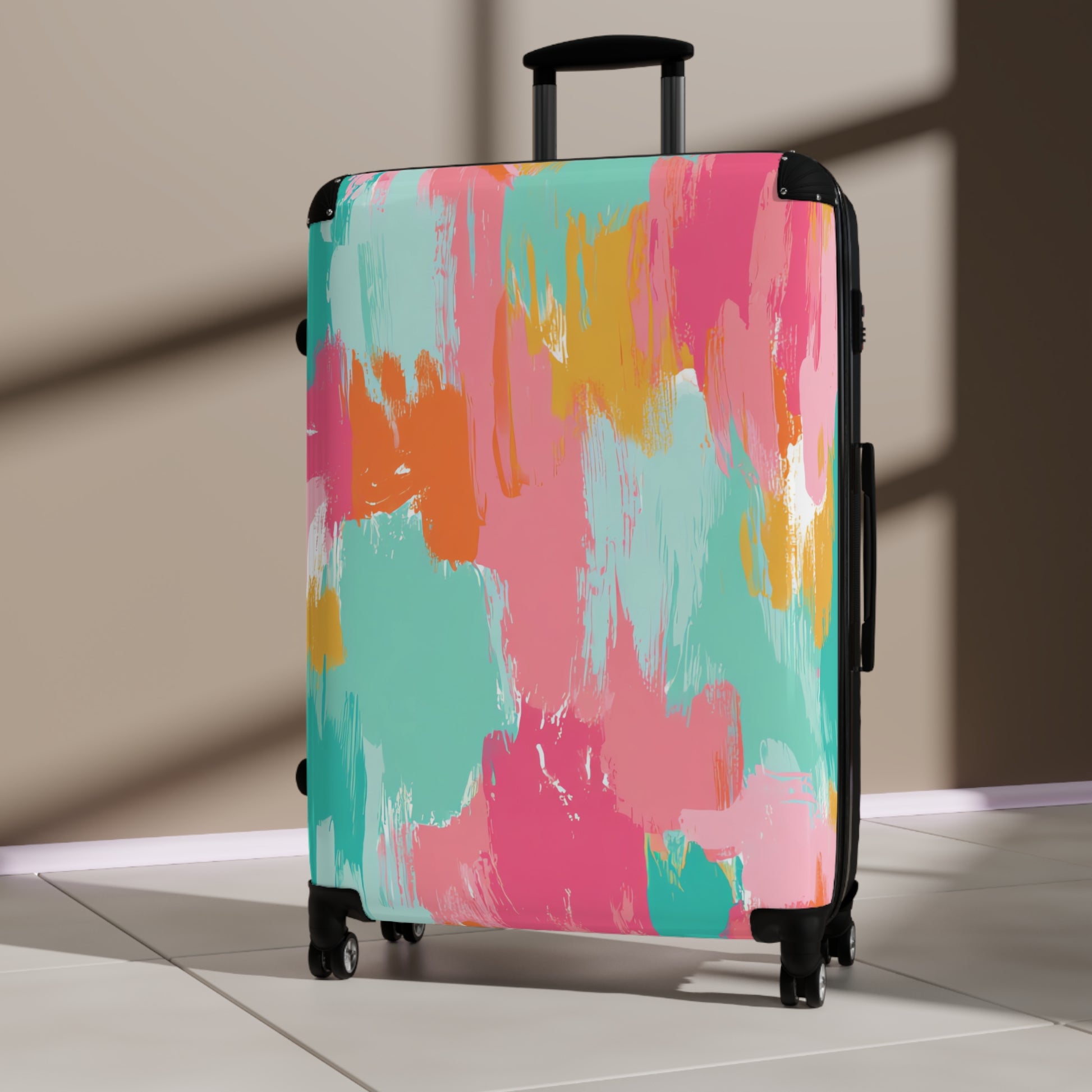 Preppy Pixel Bloom Suitcase, Artsulli - Art is Long, Life is Short, Bags, , , , , , , 