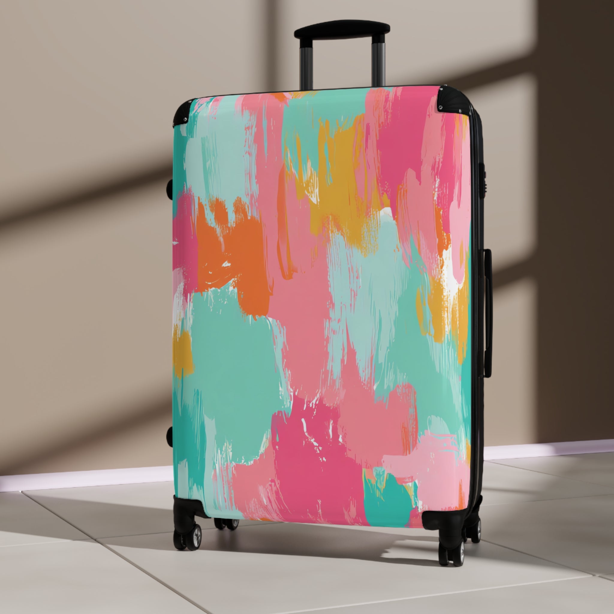 Preppy Pixel Bloom Suitcase, Artsulli - Art is Long, Life is Short, Bags, , , , , , , 