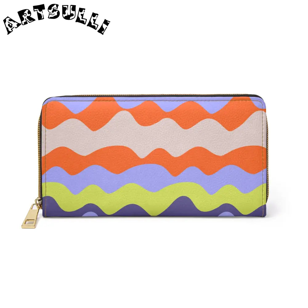 JAKKOUTTHEBXX Waves II Red and Blue Zipper Wallet JAKKOUTTHEBXX