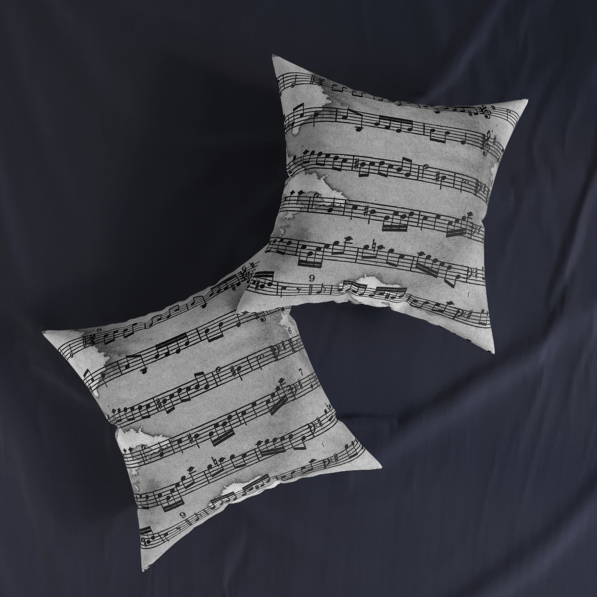 Drip Spill Type Beat Sheet Music Black Square Pillow, Artsulli - Art is Long, Life is Short, Home Decor, , , , , , , 
