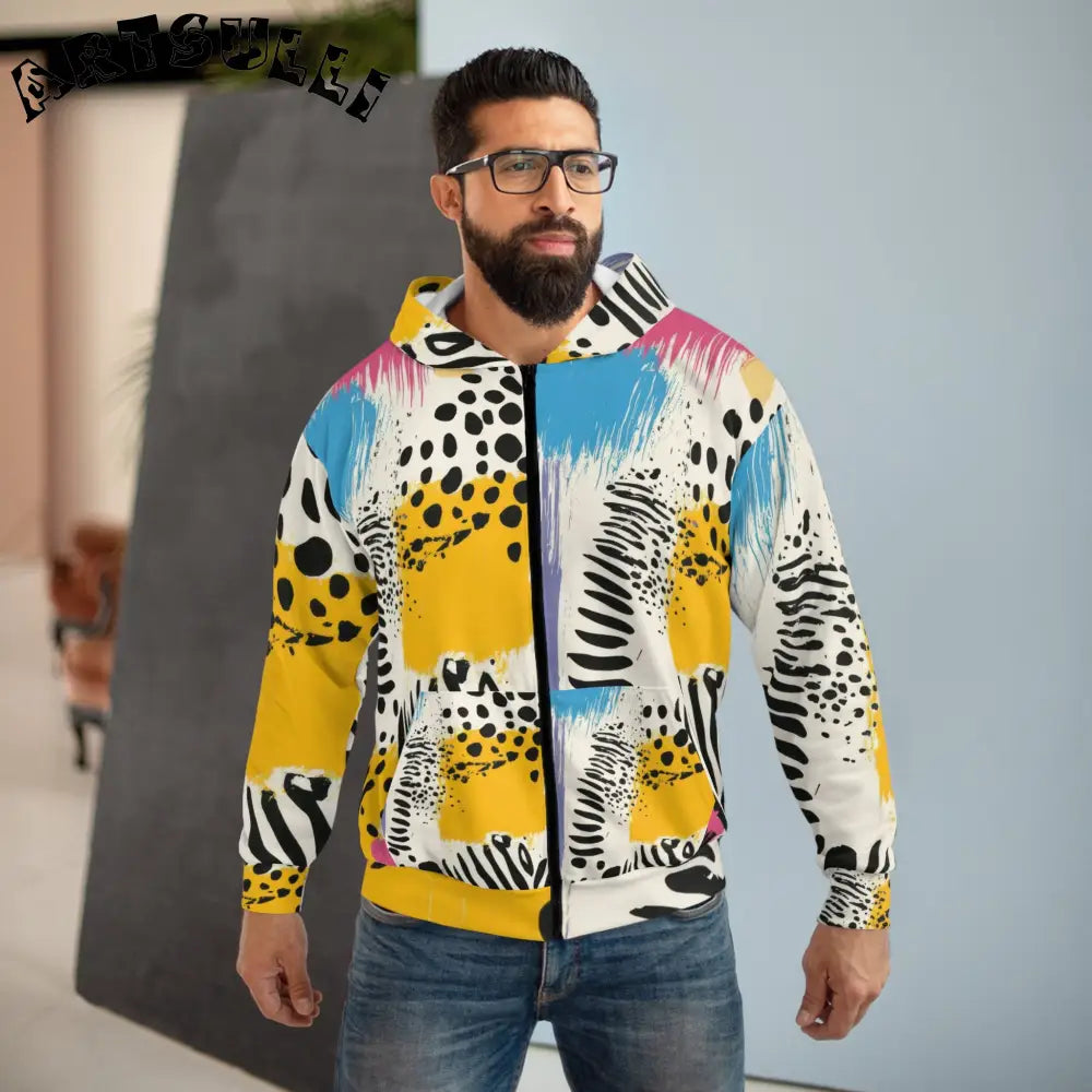 JAKKOUTTHEBXX Rae Zebra Rhapsody Unisex Zip Hoodie (AOP)