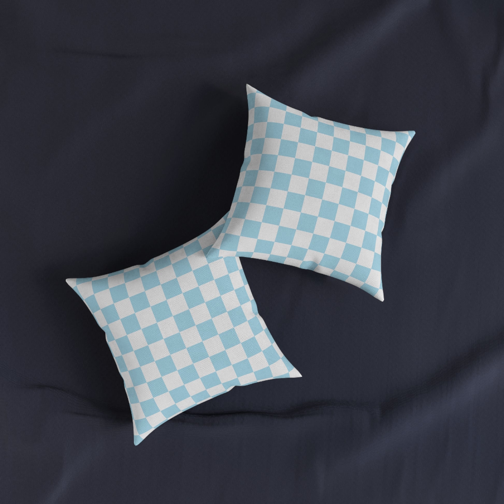 Checkerboard Sky Blue Square Pillow, Artsulli - Art is Long, Life is Short, Home Decor, , , , , , , 