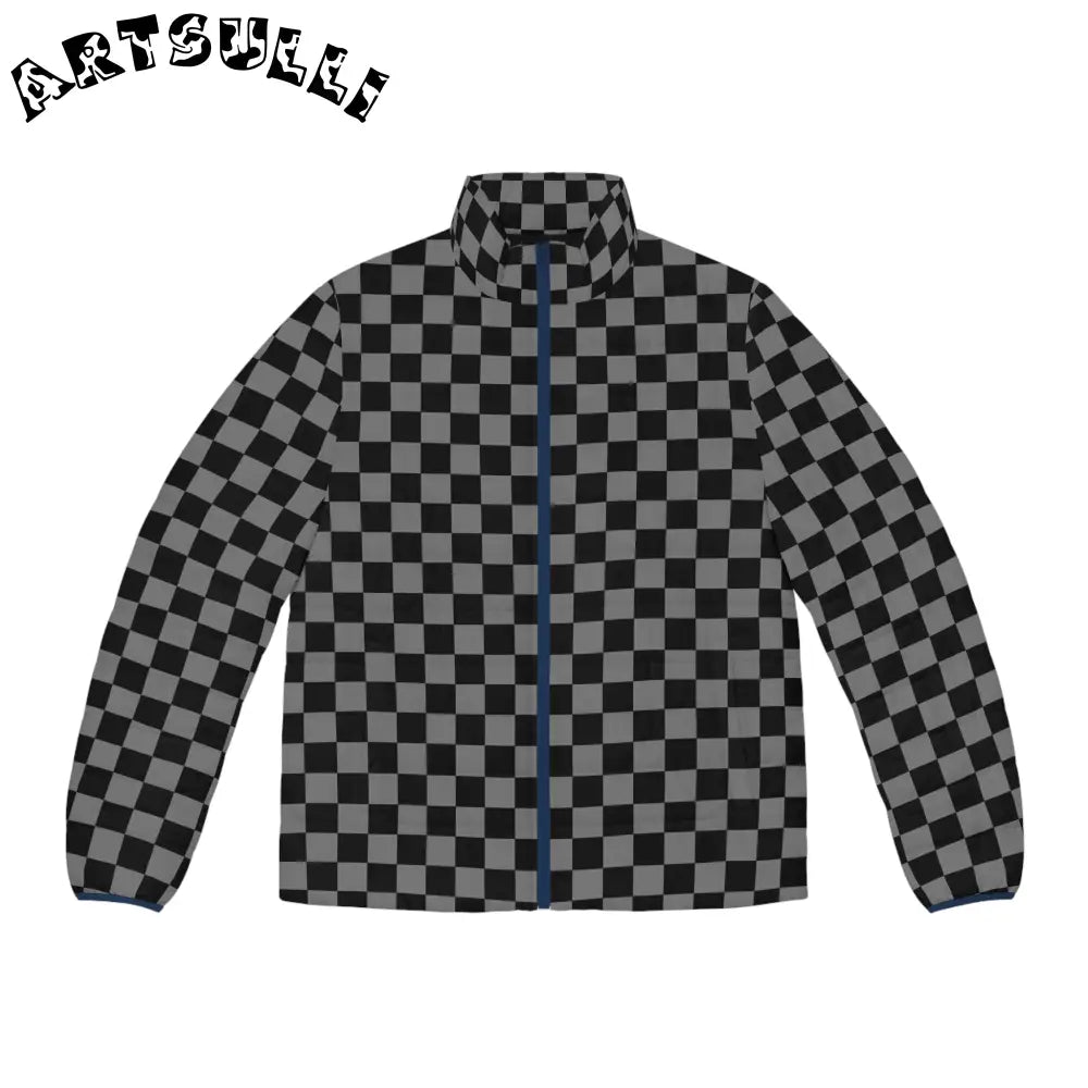 8K Void Surfer Men's Puffer Jacket (AOP), Artsulli - Art is Long, Life is Short, All Over Prints, Size, S, Color, Dark blue zipper, , , 16953074814535438151