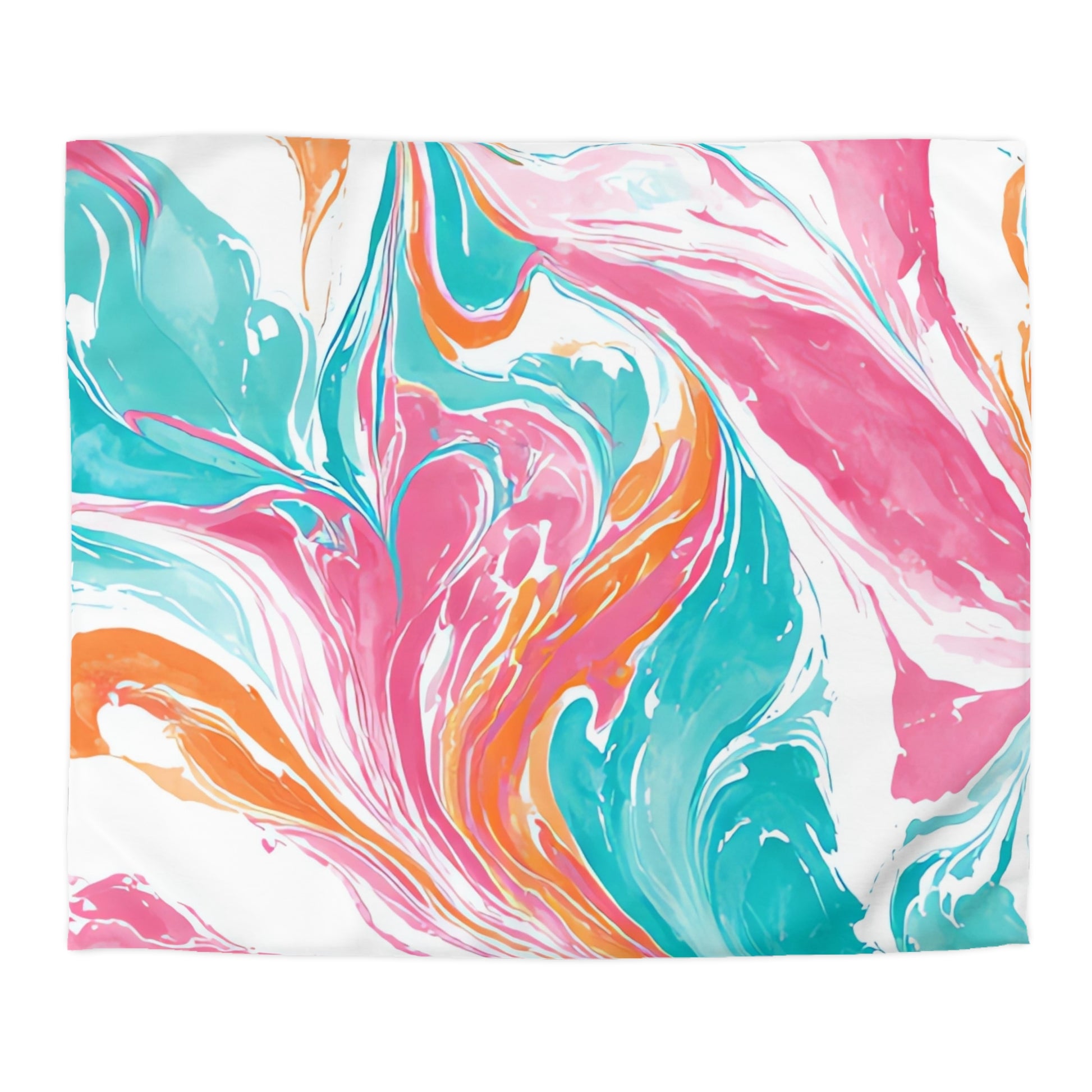 Liquid Pastel Spill Multi-Color Microfiber Duvet Cover, Artsulli - Art is Long, Life is Short, Home Decor, Size, King, Color, Cream, , , 48547931010380062274