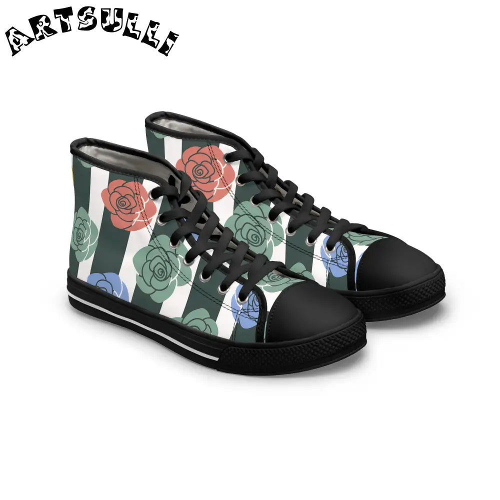 JAKKOUTTHEBXX Stripes x Roses Black and White Women’s High Top