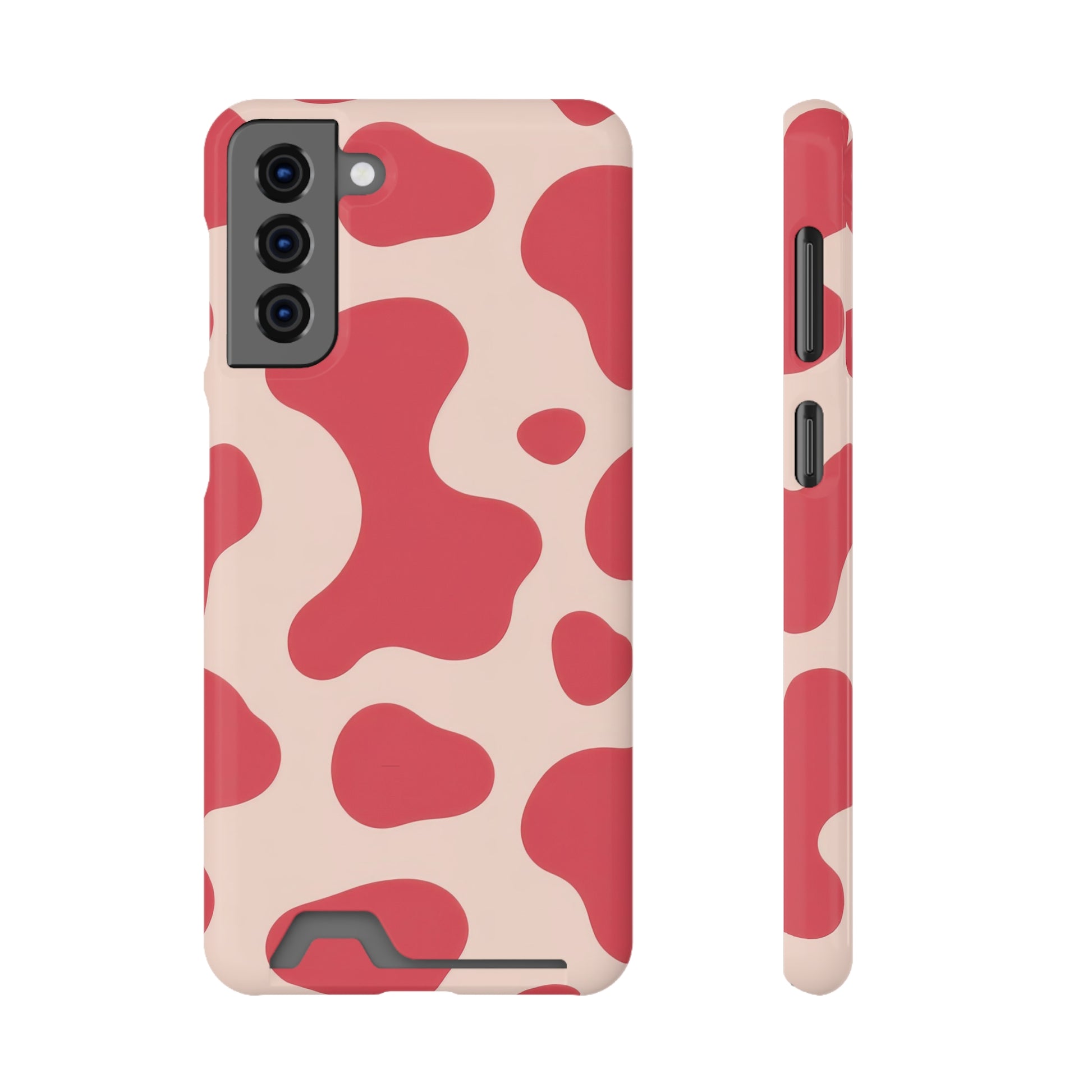Red Jungle Cow Phone Case With Card Holder, Artsulli - Art is Long, Life is Short, Phone Case, Size, Samsung Galaxy S21 Plus, Surface, Glossy, Shape, With gift packaging, 25379852100121478777