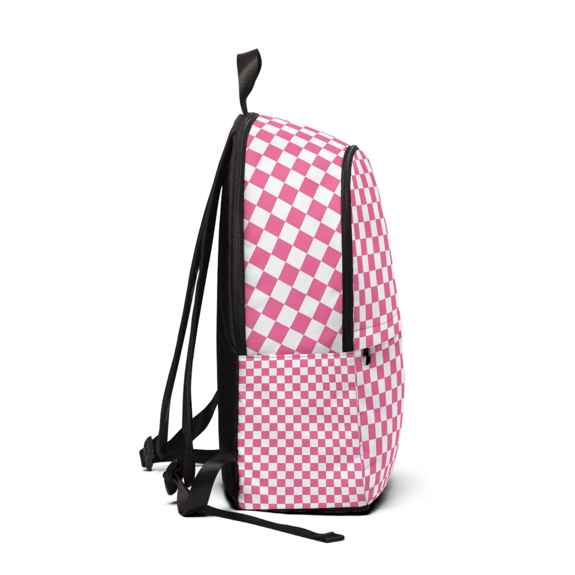 Yuyushiki Pink Check Unisex Fabric Backpack, Artsulli - Art is Long, Life is Short, Bags, , , , , , , 