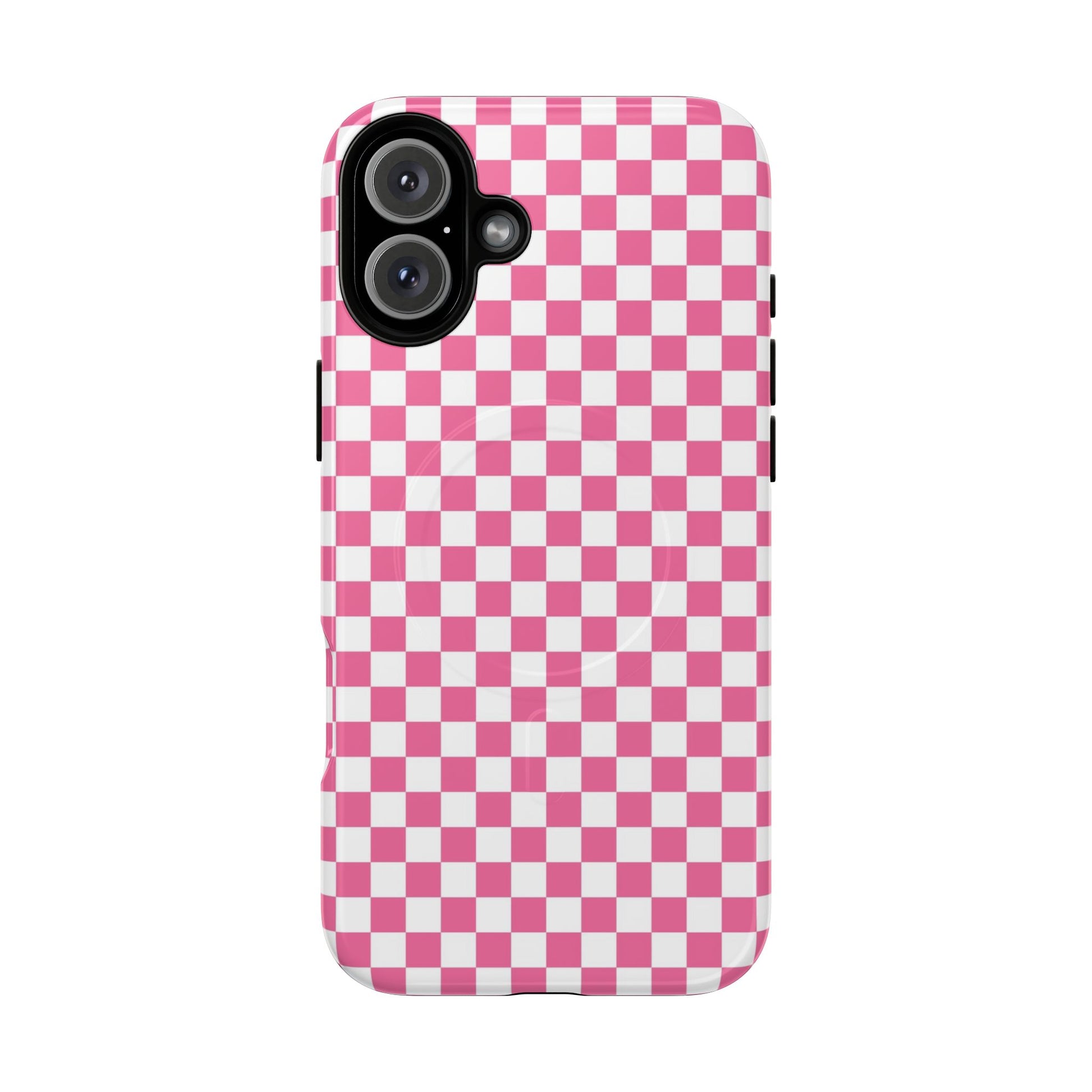 Yuyushiki Pink Check Tough Magnetic Cases, Artsulli - Art is Long, Life is Short, Phone Case, Size, iPhone 16 Plus, Surface, Glossy, , , 78762972339818540825