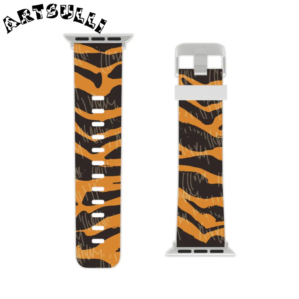 JAKKOUTTHEBXX Tiger Scratches Orange & Black Watch Band for Apple