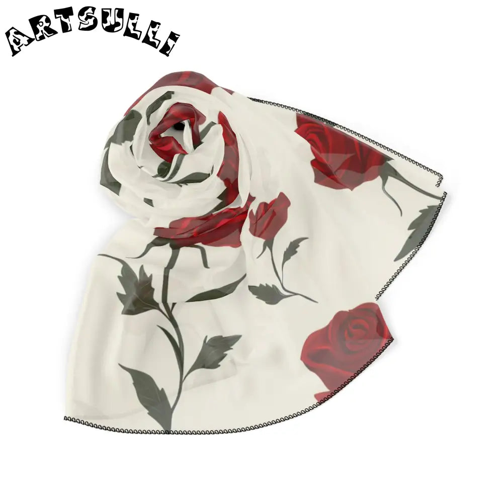 JAKKOUTTHEBXX Red Roses Poly Scarf JAKKOUTTHEBXX Artsulli - Art